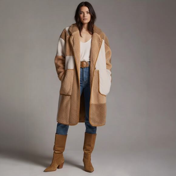 Anthropologie Jackets & Blazers - Anthropologie Pilcro Colorblocked Sherpa Coat Size Medium